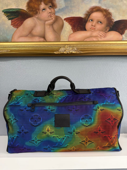 LOUIS VUITTON 2054 REVERSIBLE KEEPALL BANDOULIERE MONOGRAM 3D 50