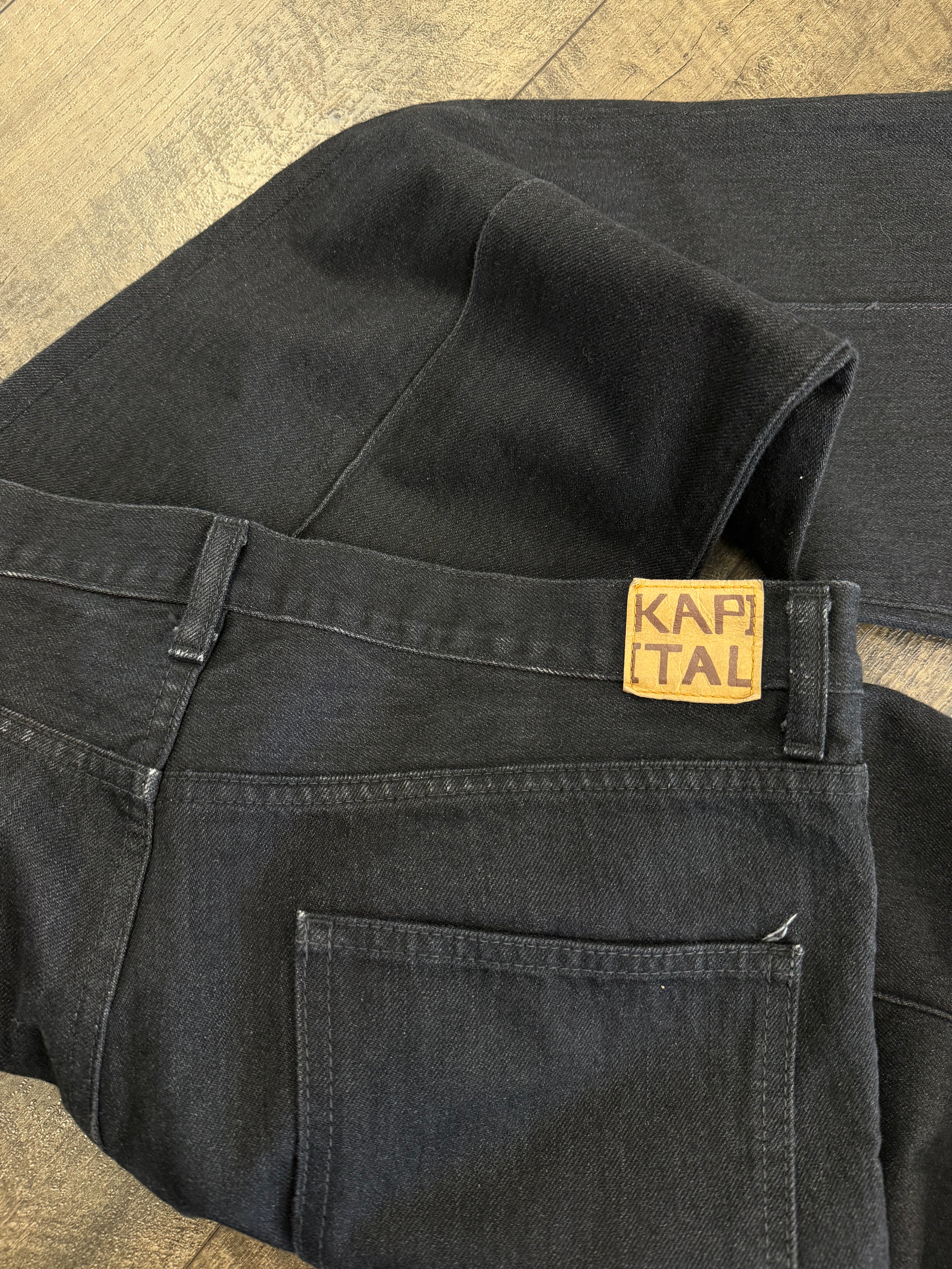KAPITAL 14OZ OKABELLBO FLARE DENIM JEANS (34)