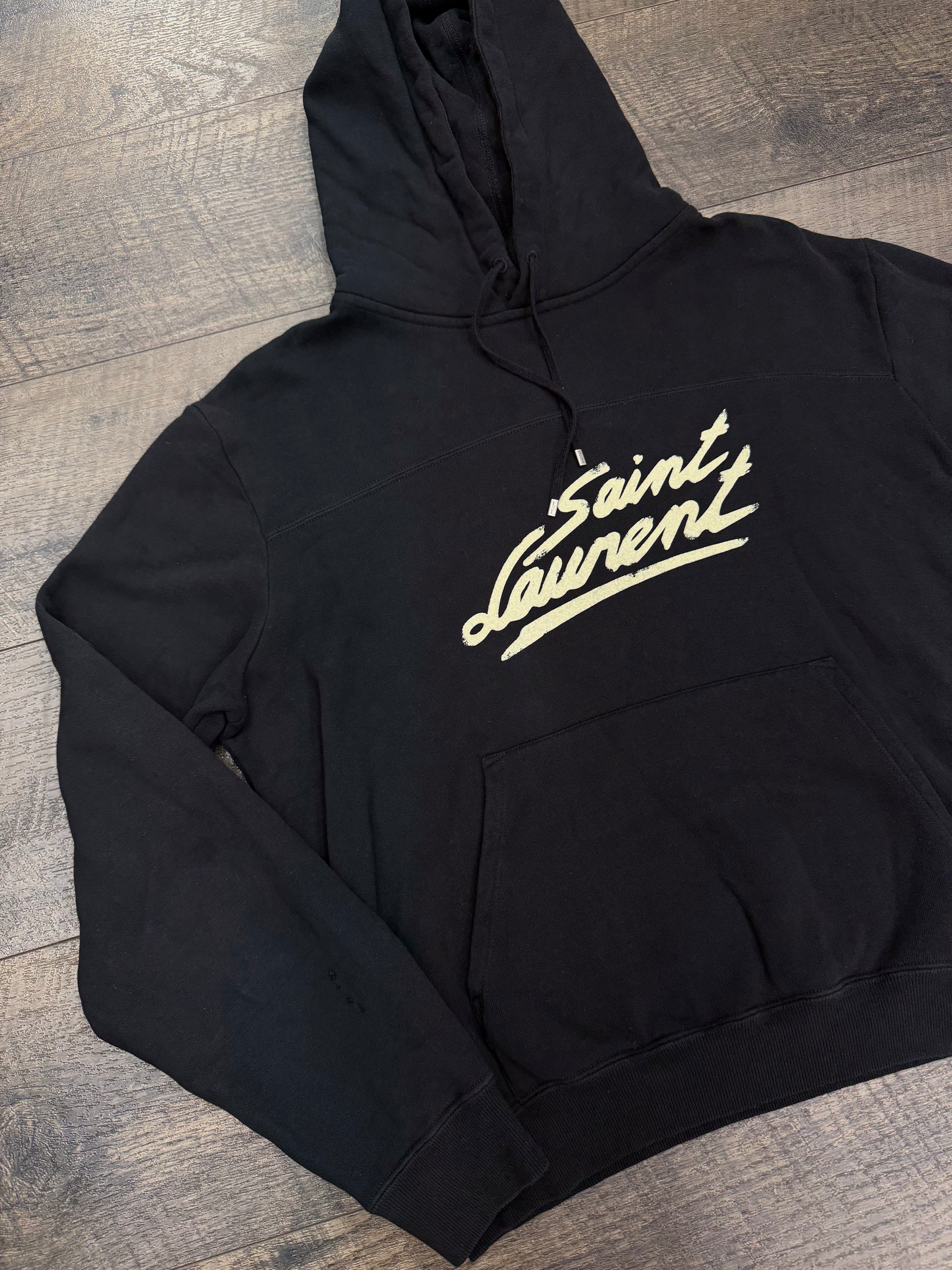 SAINT LAURENT SIGNATURE LOGO HOODIE (L)
