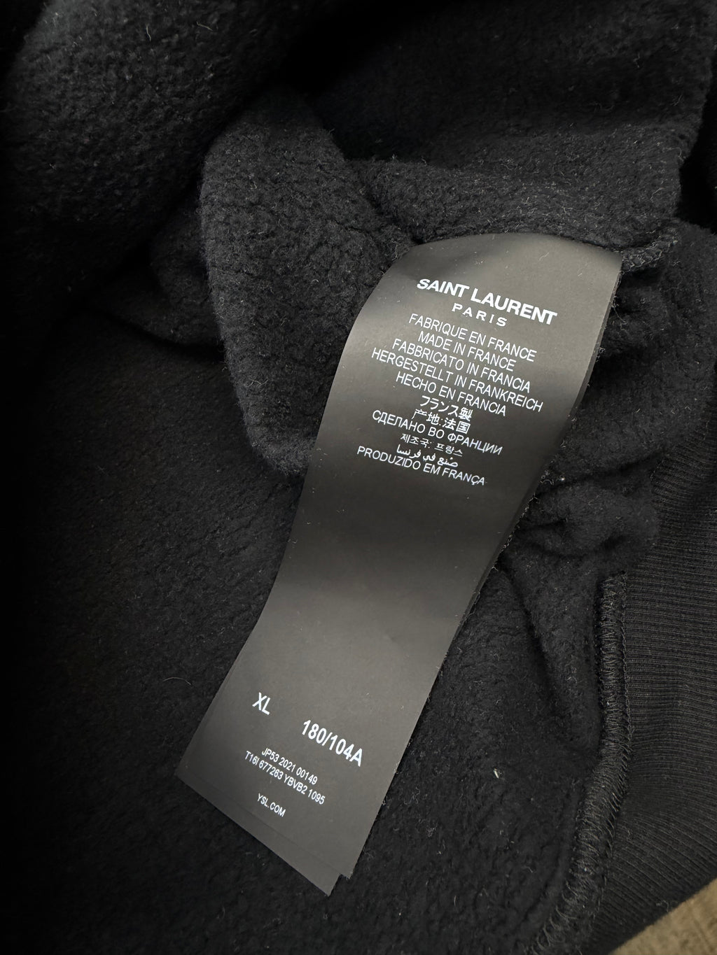 SAINT LAURENT SIGNATURE LOGO HOODIE (L)