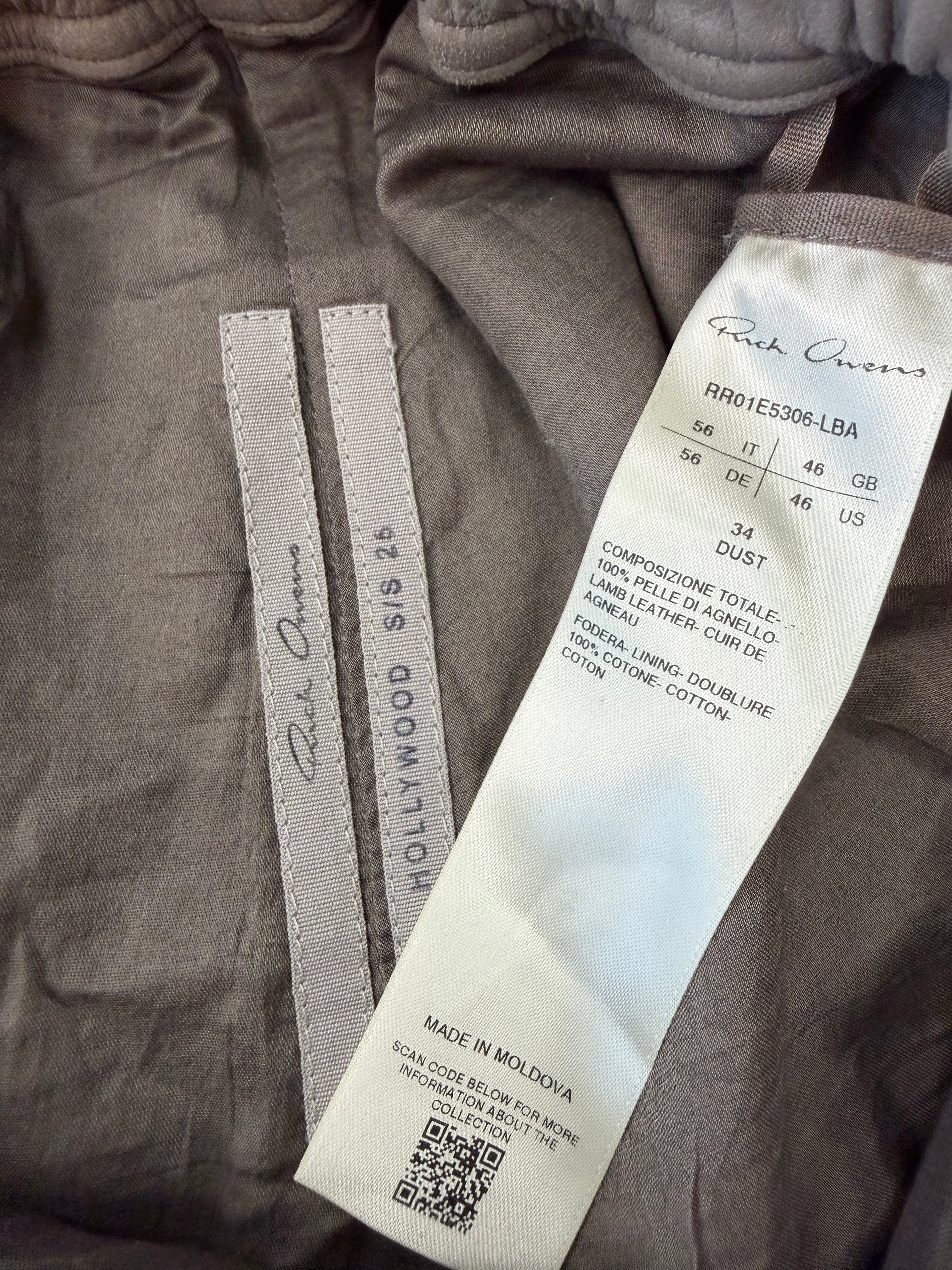 RICK OWENS HOLLYWOOD SS26 BOXING SHORTS LAMB LEATHER (XL)