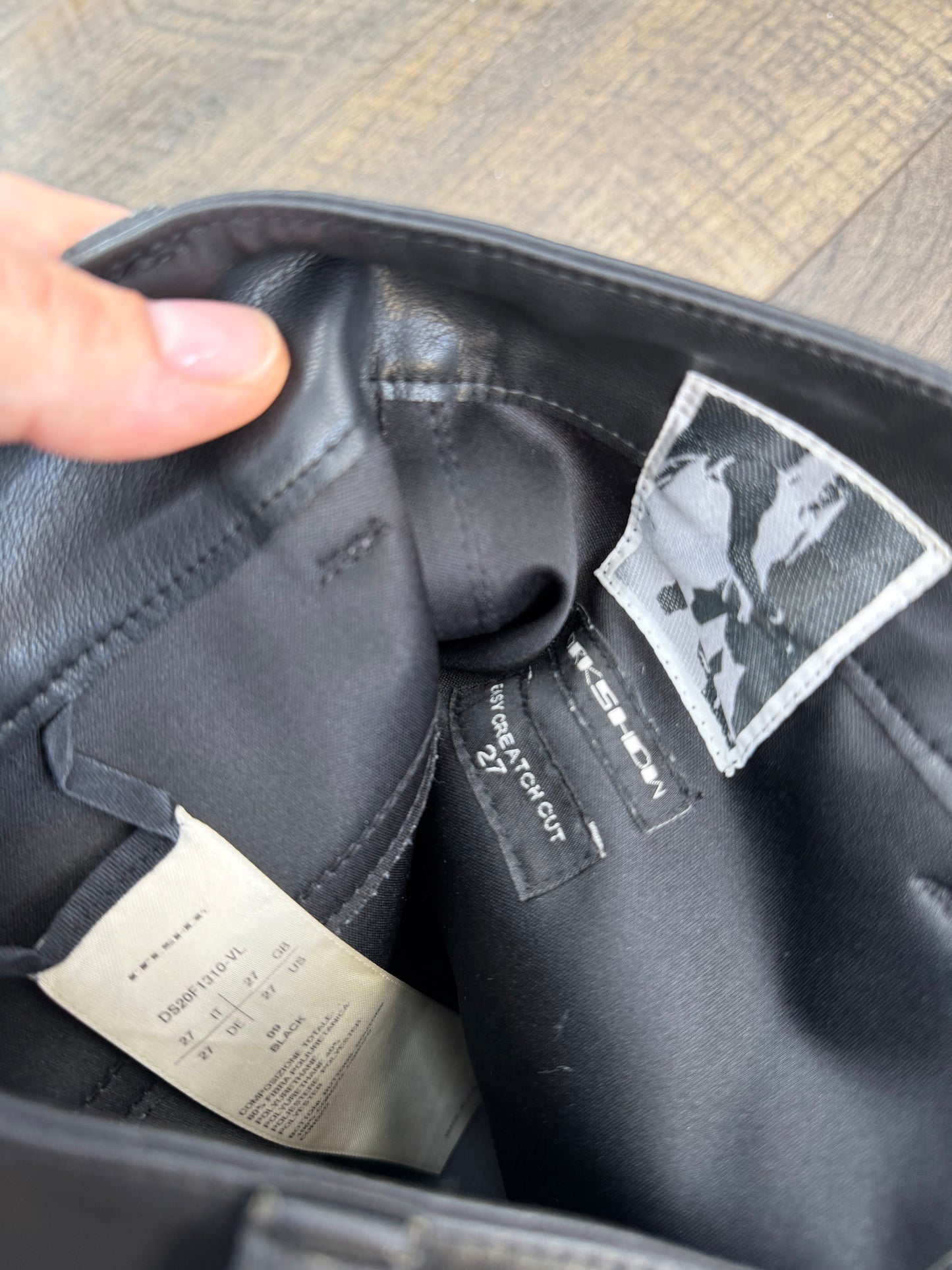 RICK OWENS EASY CREATCH CUT LEATHER (27-30)