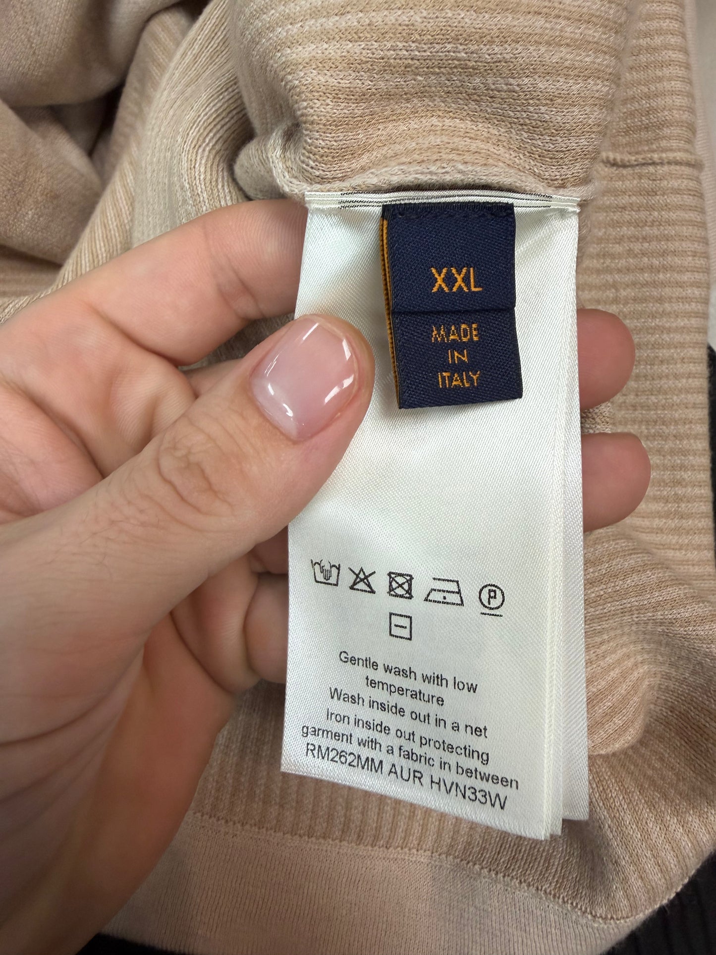LOUIS VUITTON PATCHWORK SIGNATURE SHORT-SLEEVED CREWNECK (XXL)