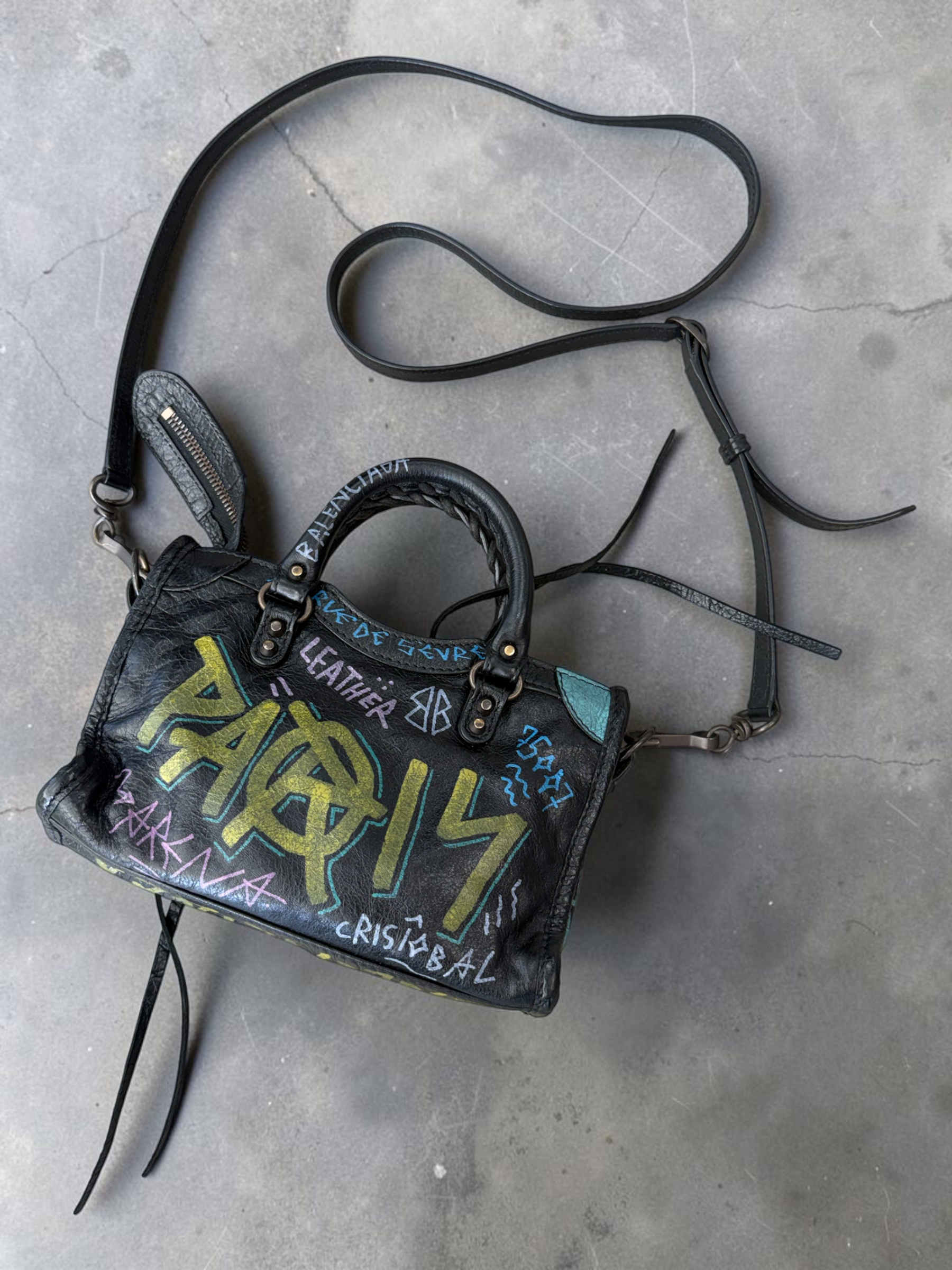 BALENCIAGA CITY NANO GRAFFITI BAG