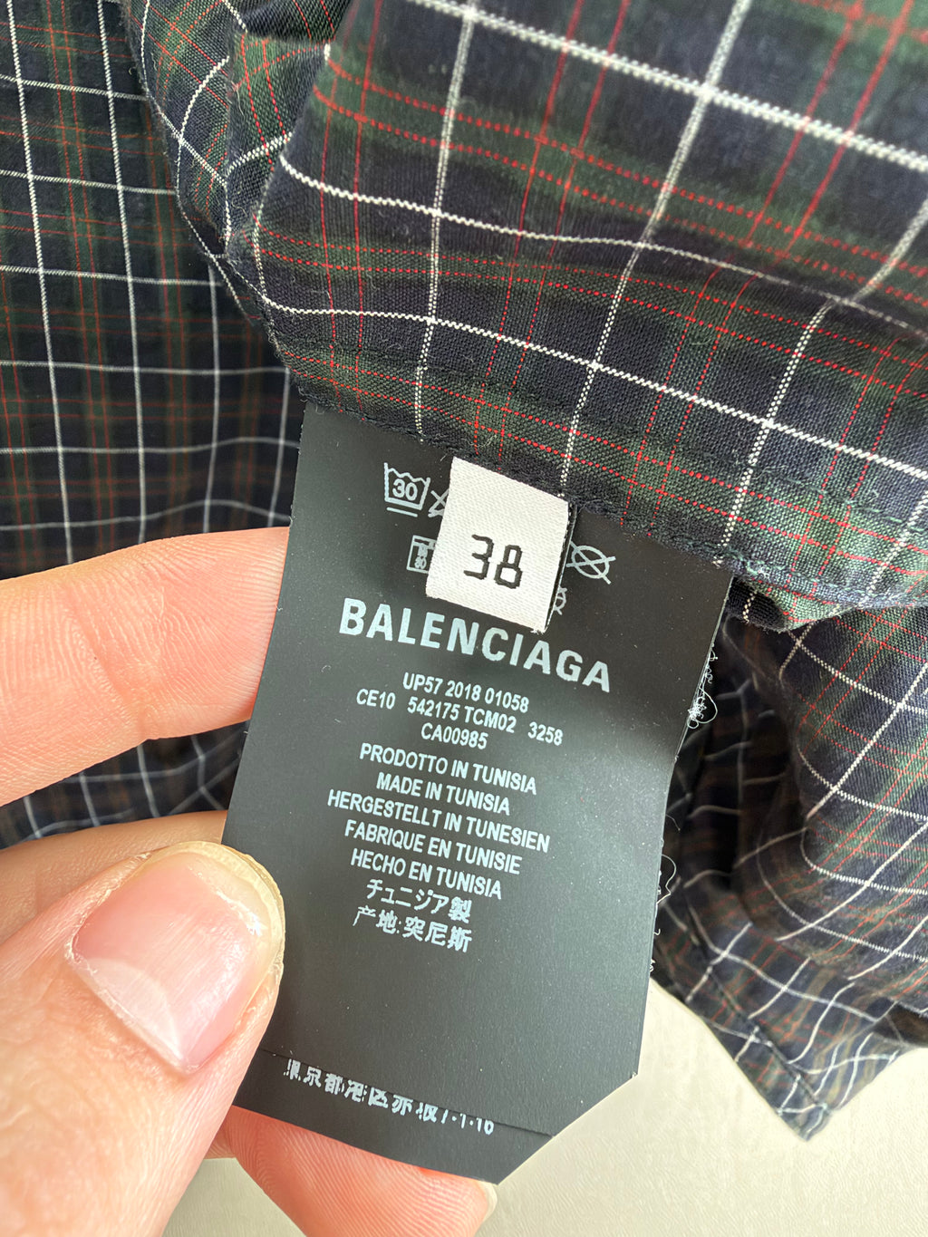 BALENCIAGA PHOKE NUMBERS BUTTON DOWN SHIRT (FITS L/XL)