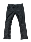 LOSTSHDW FLORAL FAUX LEATHER PANTS