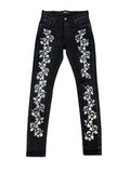 AMIRI HISBISCUS STENCIL DISTRESSED DENIM JEANS (31)