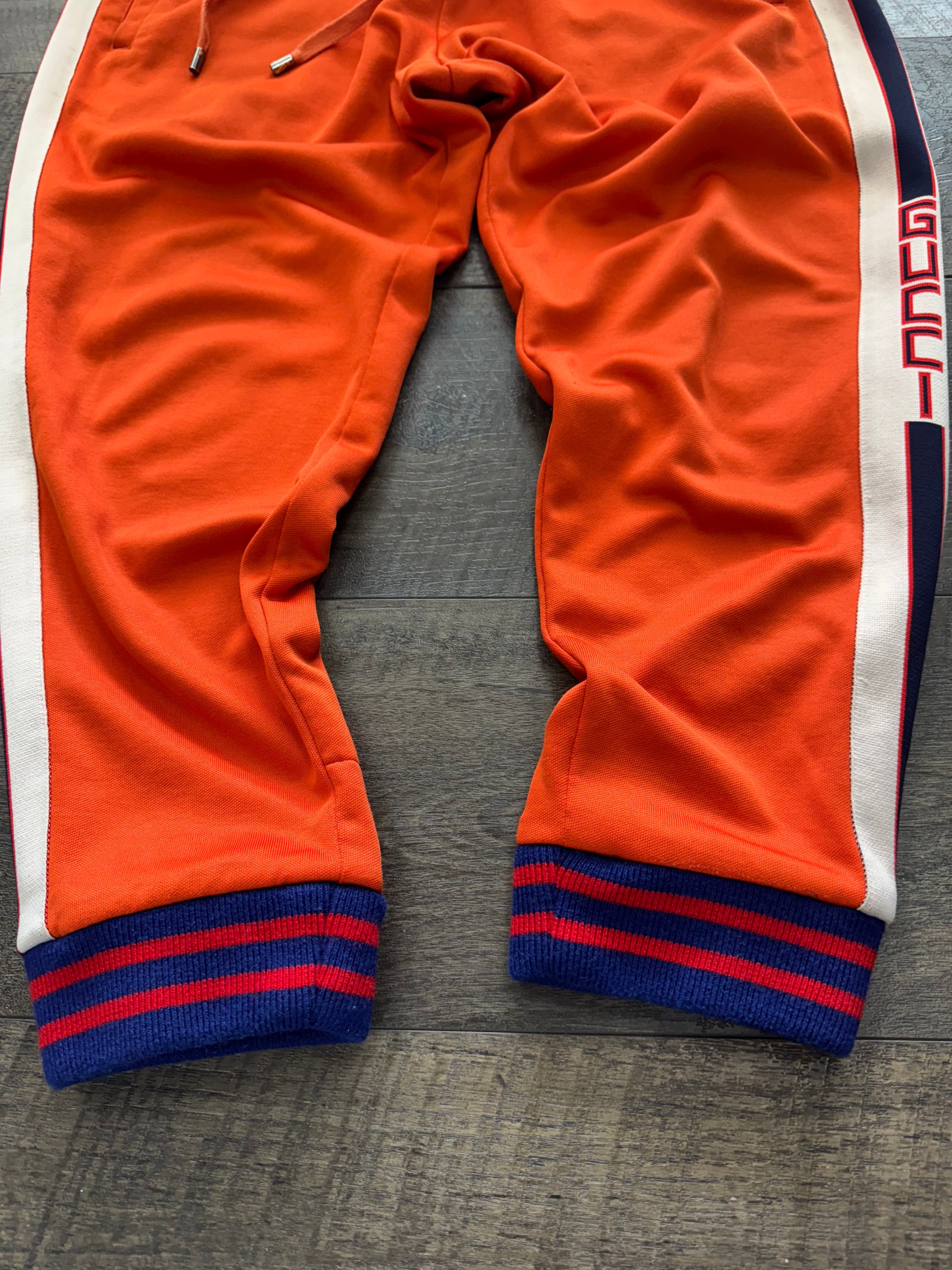 GUCCI ORANGE LOGO STRIPED TRACK PANT (XL)
