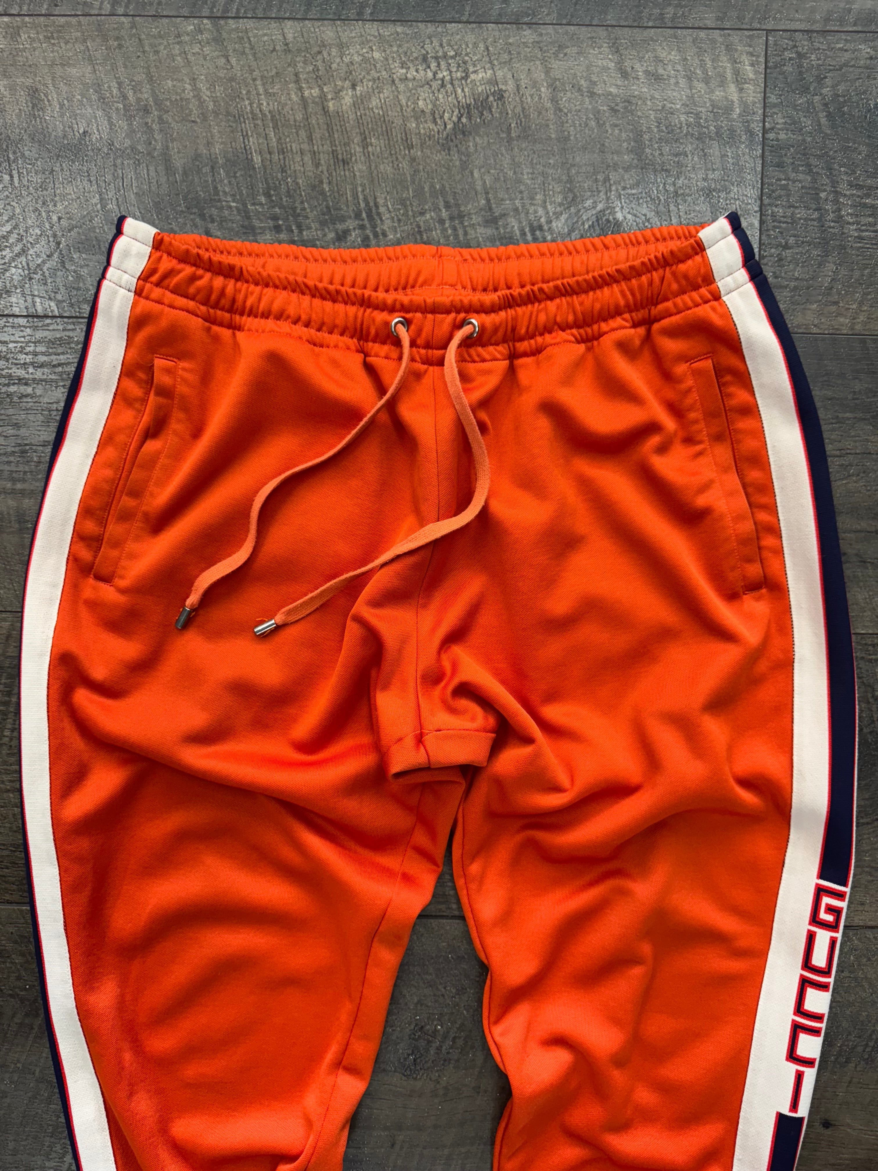 GUCCI ORANGE LOGO STRIPED TRACK PANT (XL)