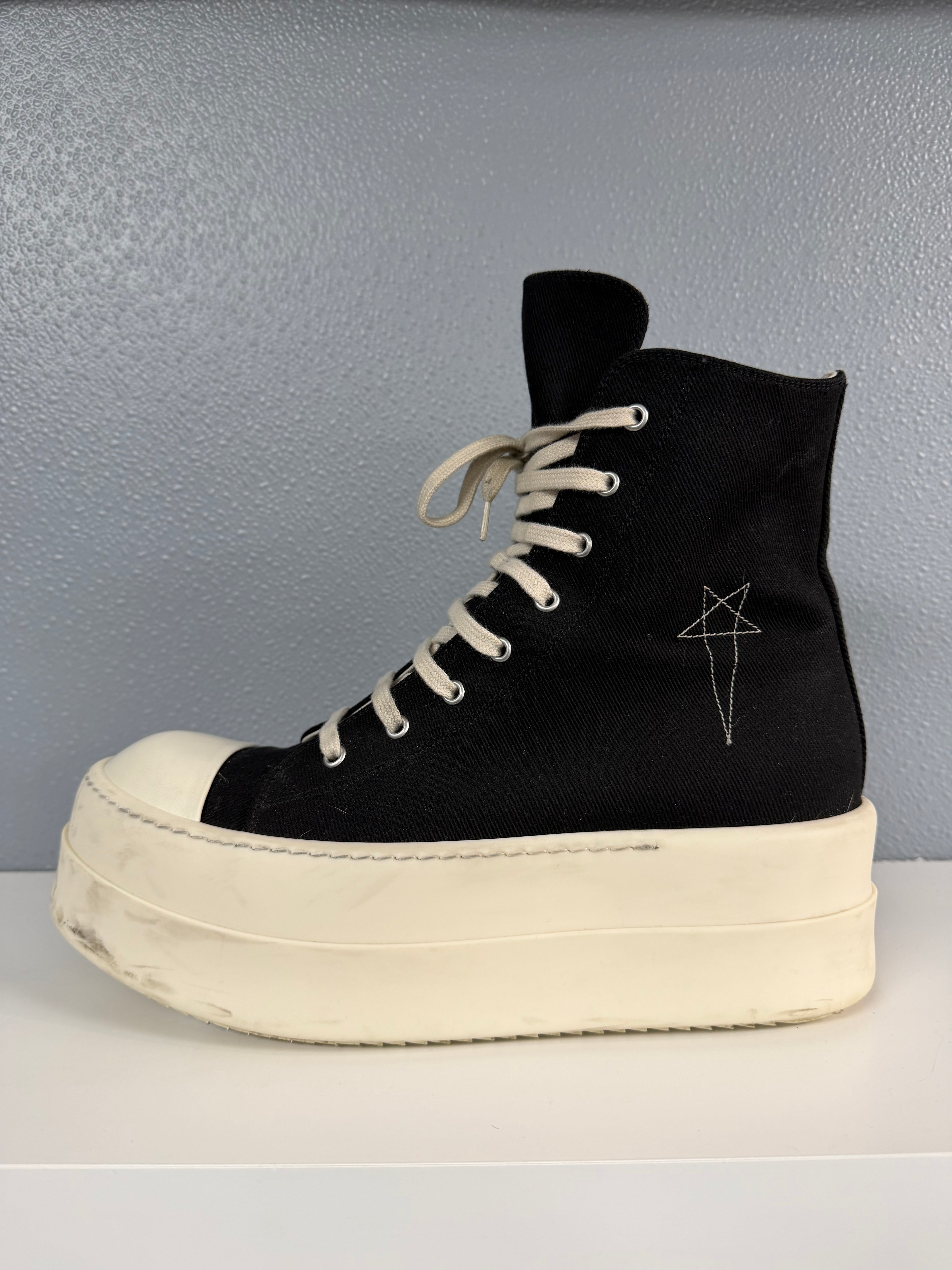 RICK OWENS DRKSHDW RAMONE HIGH PENTAGRAM SNEAKER (45.5)