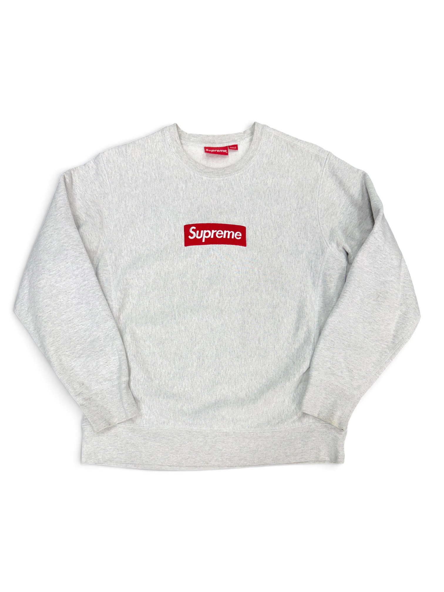 SUPREME FW18 BOX LOGO GREY SWEATSHIRT (M)